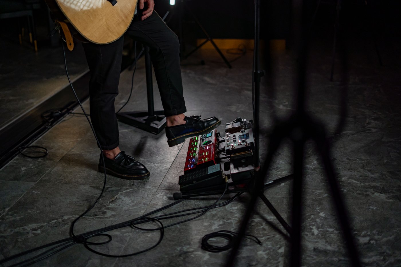 Matt mid-set with guitar
